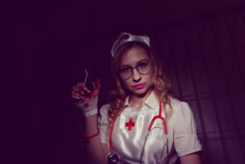 waist up, headshot, women, hair, experiments on people, halloween, glasses, medicine, nurse, portrait, surgeon, indoors, medic, health care, eyeglasses