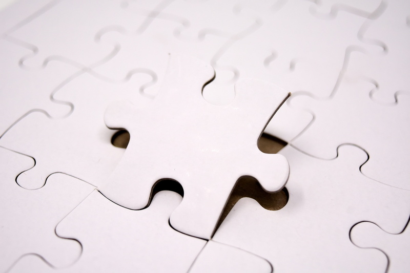 studio shot, close-up, photo, share, joining together, pastime, indoors, white, inserting, play, puzzle, pattern, patience, puzzles, leisure games, selective focus