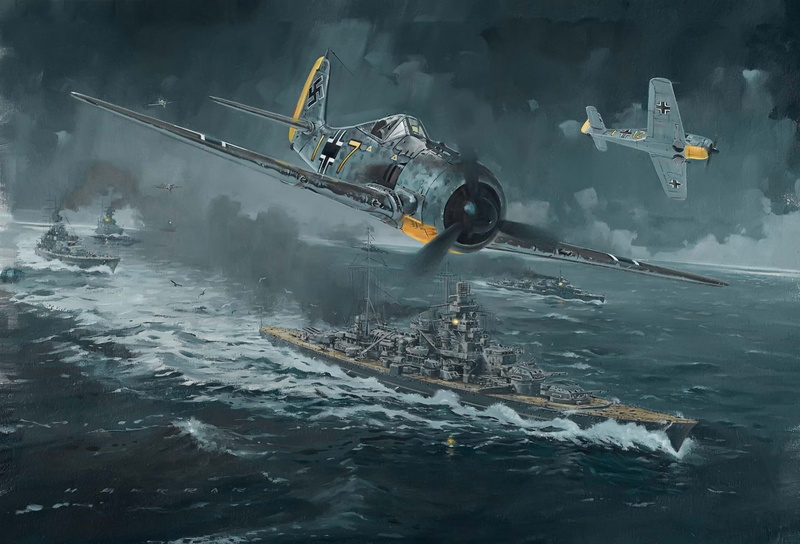 ships, fw-190, focke-wulf, swastika, cross, painting, flight, aviation, art, 1080P, airplane