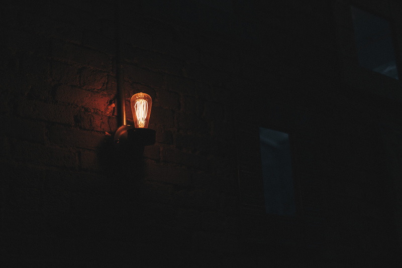 building, orange, sconce, edison bulb, belief, poster, wall - building feature, magazine, bulb, illuminated, brick wall, 4K, light bulb, lamp, night, no people