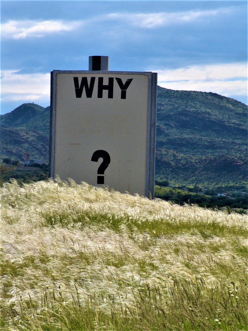 mountain, confusing, beauty in nature, no people, ?, questionmark, land, signage, outdoors, environment, answer, near, why, roadside, communication, information