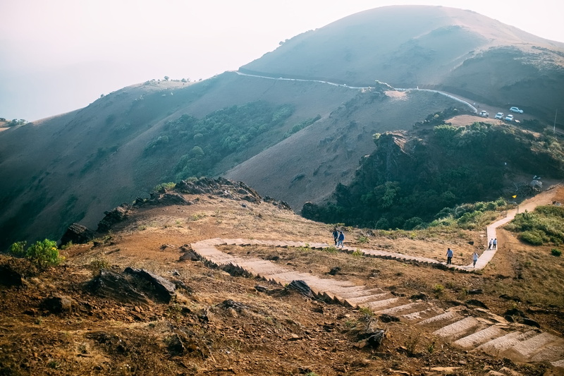 stairs, idyllic, one person, activity, sky, nature, india, landscape, real people, climbing, adventure, scenics - nature, incidental people, leisure activity