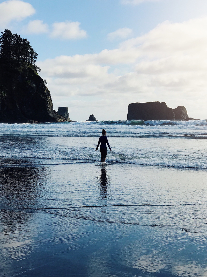 endurance, lifestyles, looking forward, coast, leisure activity, nature, beach, cloud - sky, brave, horizon over water, shore, land, islands, rock, clallam county