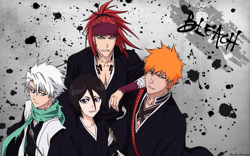 renji, ichigo, rukia, toshiro, ink, kurosaki, abarai, blot, bleach, 1080P, kuchiki, hitsugaya, anime