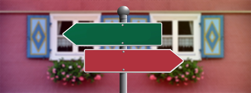 chance, built structure, green color, education, arrow, direction, no people, city, street sign, technology, point of view, blank, directory, architecture