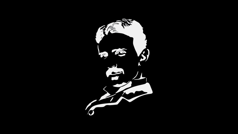 close-up, creativity, illuminated, craft, human representation, 1080P, Nikola Tesla, nature, cut out, scientists, art and craft, black background, dark