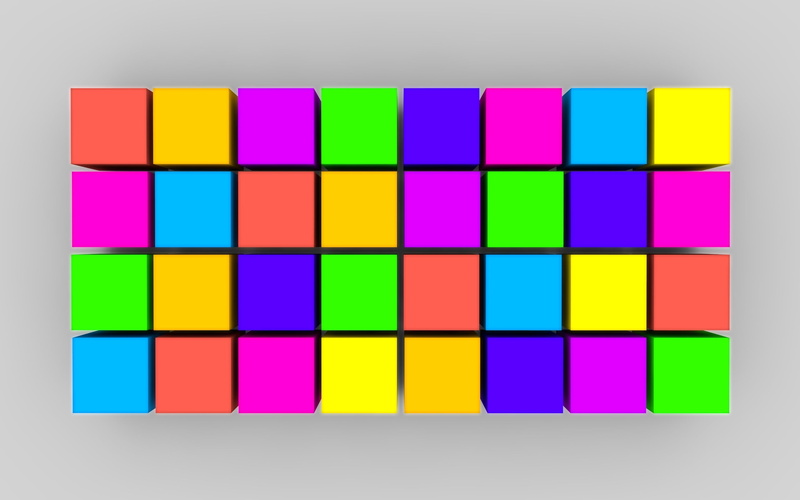 cubes, indoors, note, shape, creativity, graph, computer Graphic, colors, color, abundance, variation, in a row, blue, surface, cube Shape, wall - building feature