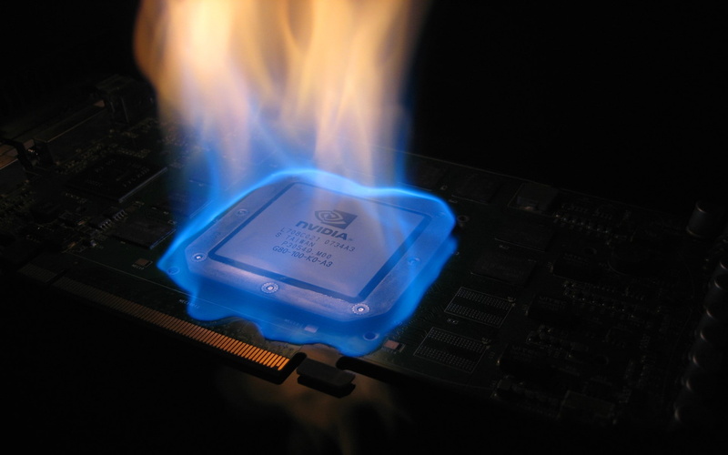 hardware, digital art, fire, ice, memes, Nvidia, technology, computer, 1080P