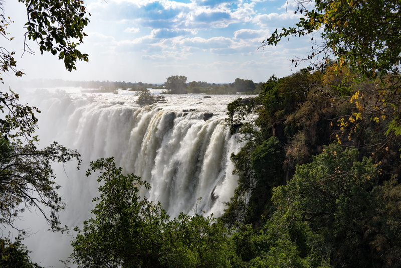zimbabwe, motion, zambezi drive, scenics - nature, non-urban scene, growth, outdoors, flowing water, long exposure, sky, plant, water, cloud - sky, falling water