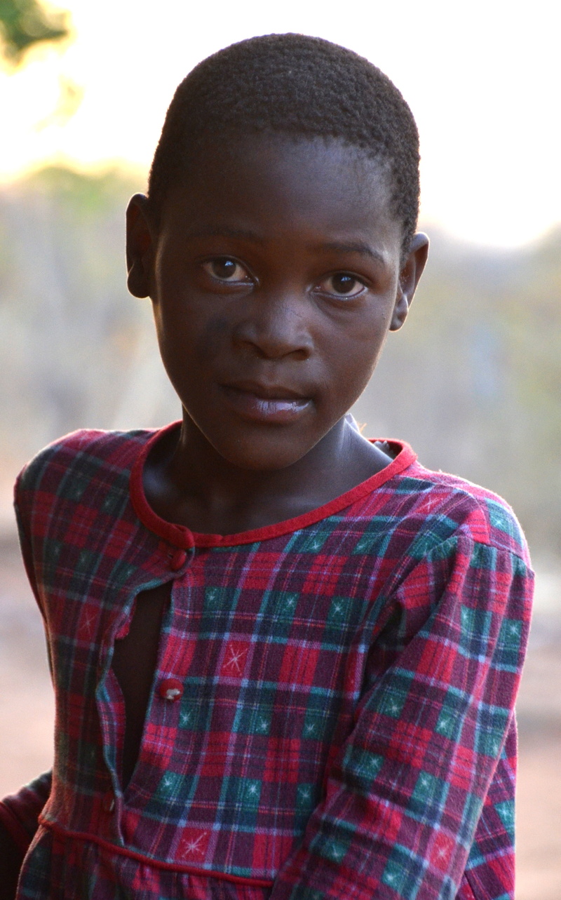 africa, zimbabwe, outdoors, pink, 4K, waist up, black, standing, real people, dress, wearing, afrikanerin, smiling, innocence, child, front view, emotion