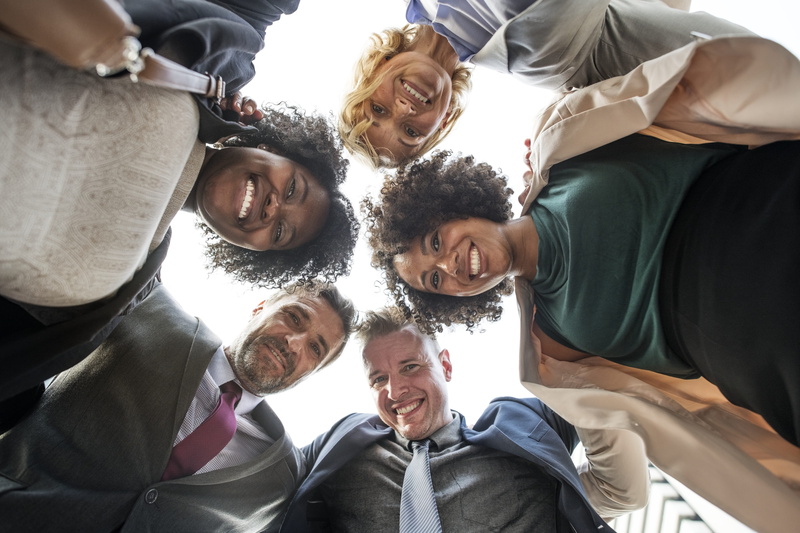 corporate, people, looking at camera, 4K, positive emotion, expats, office worker, leisure activity, team building, achievement, hugging, adult, real people