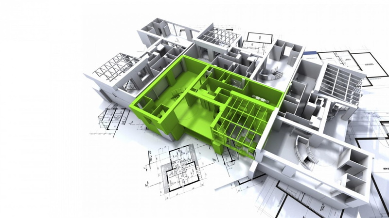 industry, house, green color, close-up, planning, business, nature, interior, construction industry, three dimensional, design, no people, technology, white background