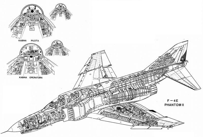 jet, airplane, phantom, plane, 2K, blueprint, fighter, military, cutaway, bomber