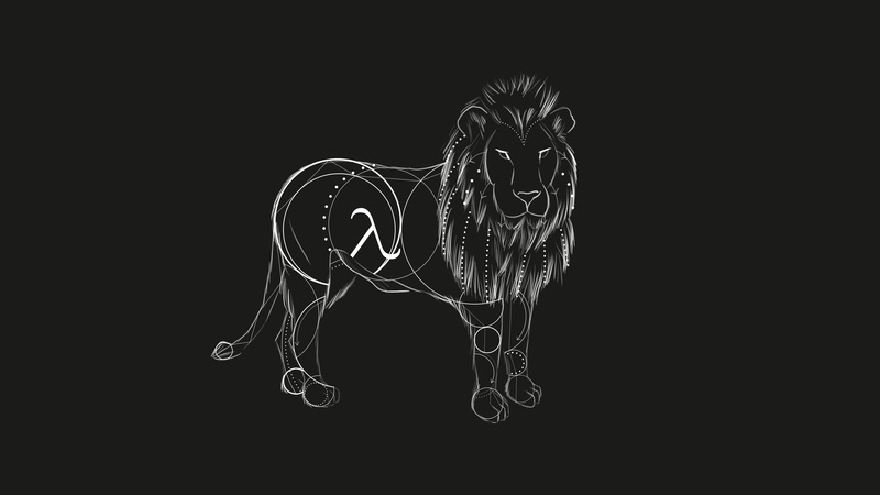 lion, simple background, 8K, linear, artwork