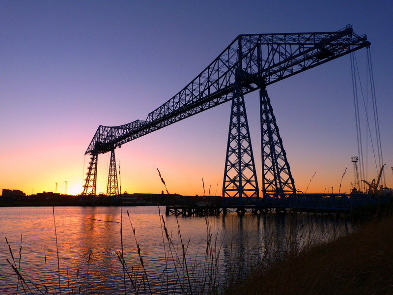 sunset, architecture, attraction, skyline, middlesbrough, tranquility, crossing, england, nature, tour, landscape, beauty in nature, orange color, crane - construction machinery