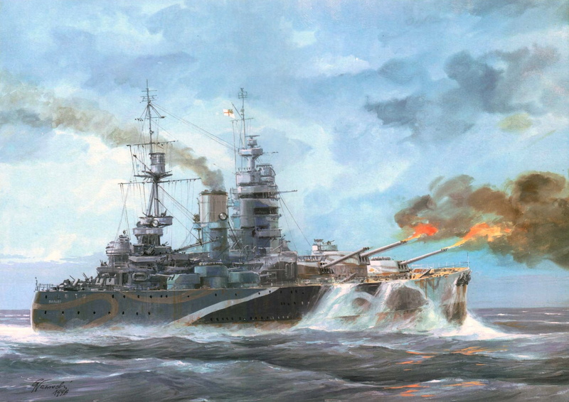 Navy, flame, figure, art, WW2, wave, 1080P, UK, linear, ship, shots, Relatives, battle, the ocean, Rodney