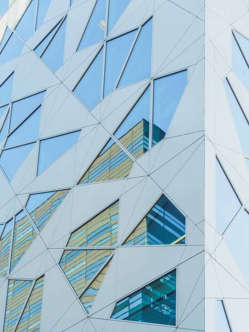 building, built structure, backgrounds, pattern, barcode project, shape, low angle view, house, full frame, 2K, building exterior, office, scandinavian