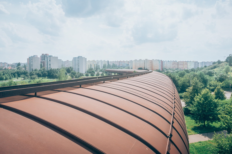 urban, brown, building exterior, skyscraper, cityscape, plant, office building exterior, cloud - sky, outdoors, clouds, architecture, prague, hůrka, urban skyline