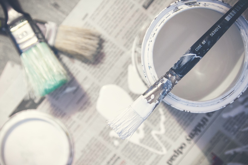 research, paint can, pain, brushes, 4K, close-up, group of objects, education, white, home improvement, painter, paper, magnifying glass, no people, healthcare and medicine