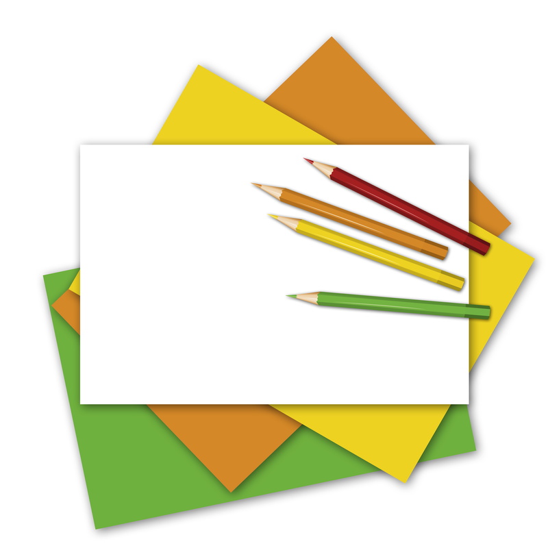 message, writing implement, assorted, no people, yellow, pink color, leave, coloring, blank, papers, shadow, fanned out, color, art and craft, pencil, tinker