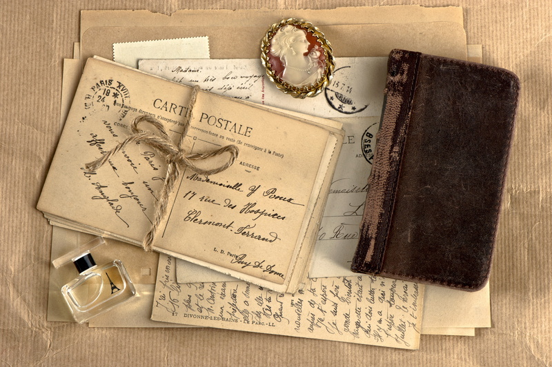 paper, publication, locket, postcard, high angle view, the past, communication, retro Styled, brown, mail, fragrance, text, close-up, passport, nostalgia