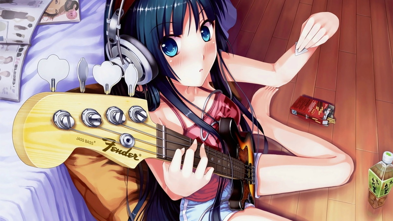 K-ON!, 1080P, Akiyama Mio, Fender, manga