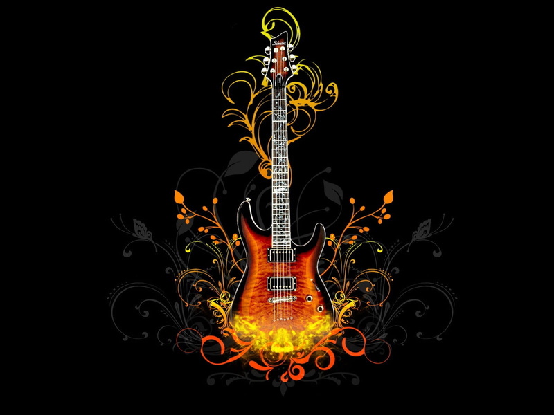 jazz Music, arts culture and entertainment, retro Styled, multi colored, abstract, pattern, creativity, music, musical equipment, guitar, design, fire