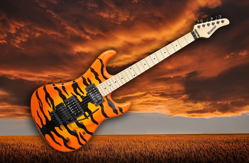 landscape, non-urban scene, arts culture and entertainment, print, nature, guitar player, yellow, music, black, contemplation, metal, orange color, instrument