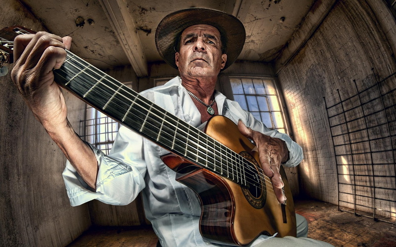 photography, guitar, 1920x1200, shirt, white, dress, man, painting, old, 1080P, playing, wearing