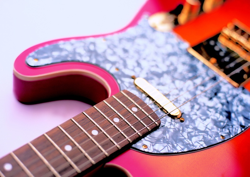 4K, string, acoustic guitar, studio shot, pickguard, musical instrument, music, indoors, musical instrument string, guitar, orange guitar, electric guitar