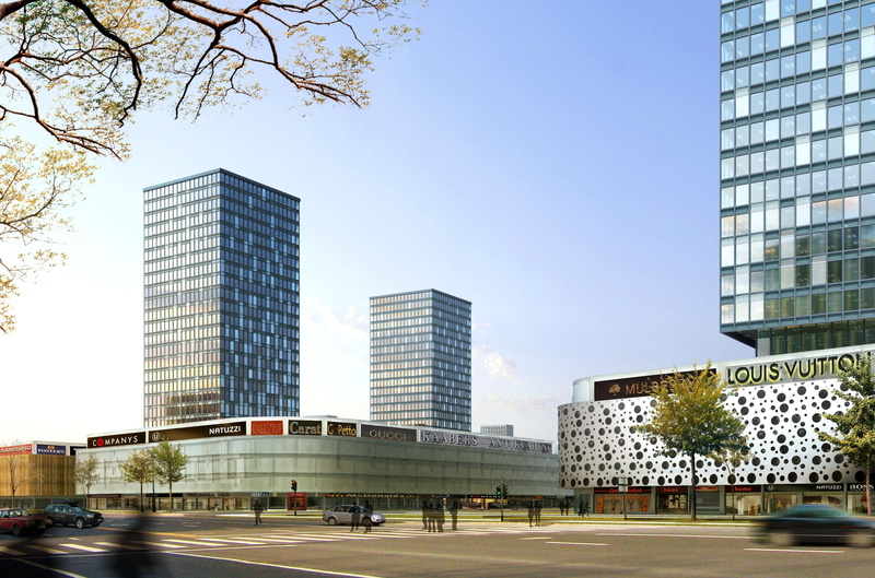 visualization, mode of transportation, financial district, structures, city, office, glass - material, cgi, street, building, nature, tree, incidental people