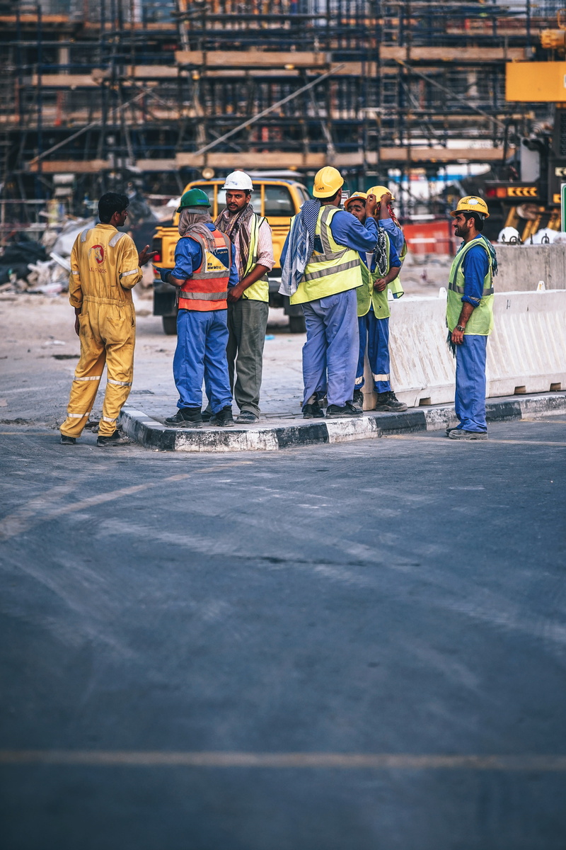 build, protective workwear, hat, active, builder, road, discussion, blueprint, meeting, 5K, bars, adult, looking, coworker, equipment, unfinished, working