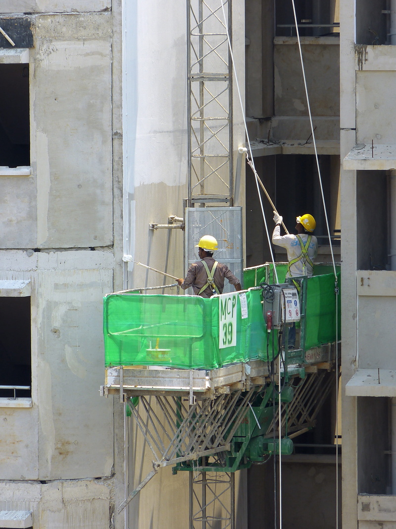 construction industry, occupation, incomplete, metal, reflective clothing, under construction, no people, safety, men at work, city, 4K, building, building exterior
