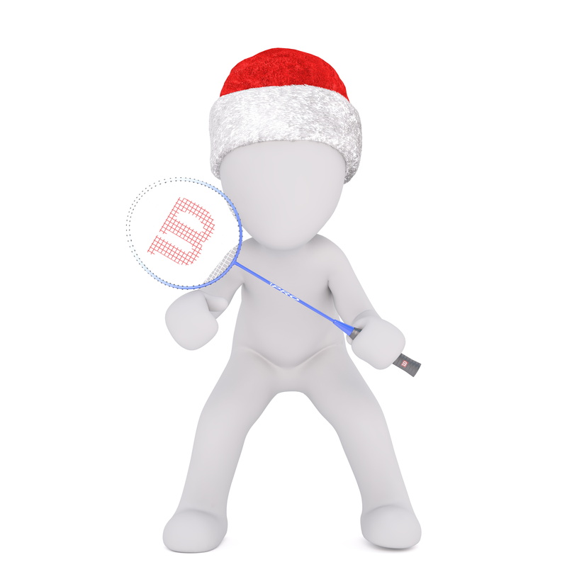 full body, 8K, badminton, white male, santa claus, hat, indoors, xmas, beat, leisure, santa hat, childhood, representation, christmas, racket, sport, wilson