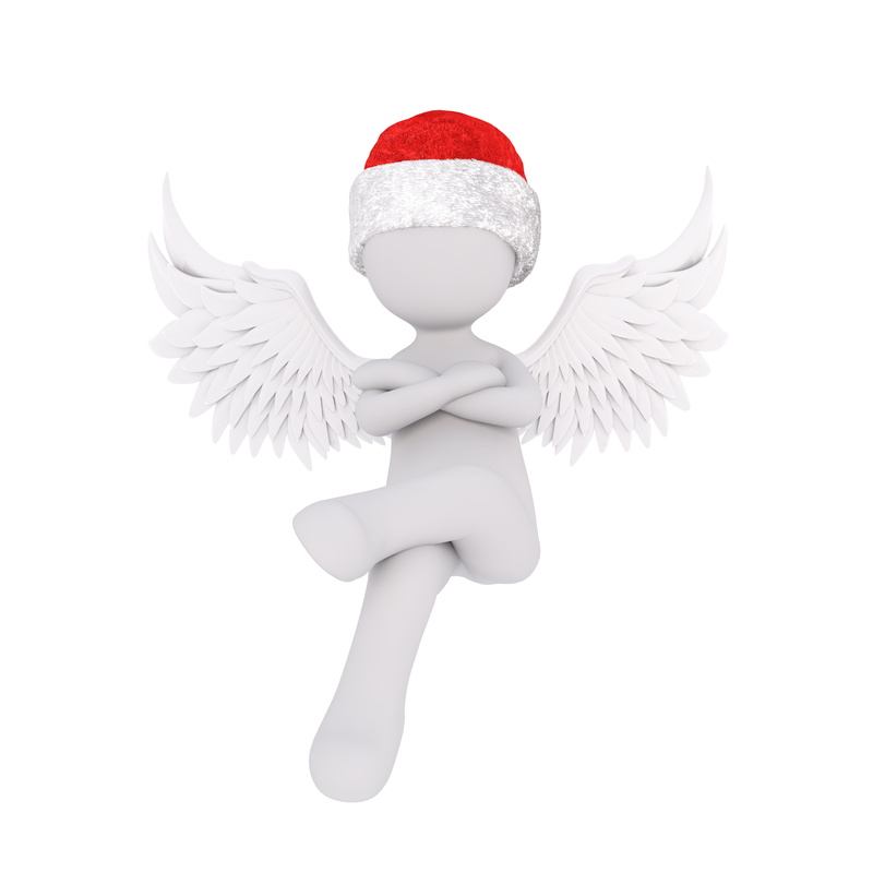 creativity, male likeness, style, xmas, full body, pose, art and craft, movement, guardian angel, santa hat, harmony, copy space, cut out, no people, winter