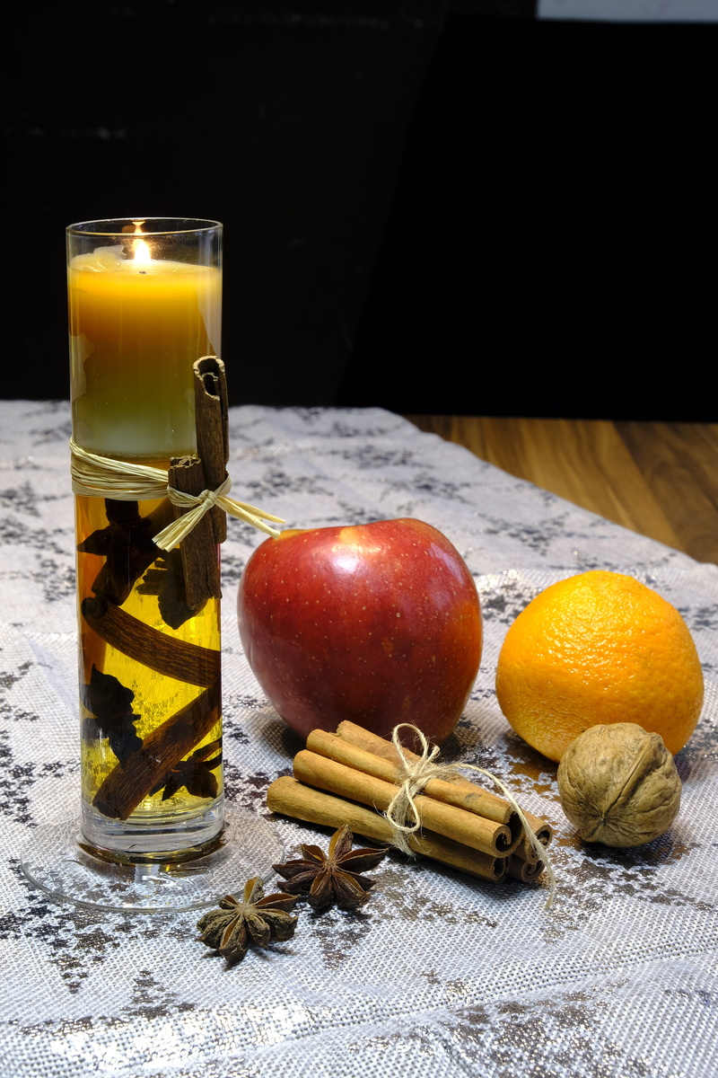 household equipment, decoration, christmas, fruit juice, healthy eating, nutrition, food and drink, wood - material, indoors, black background, freshness