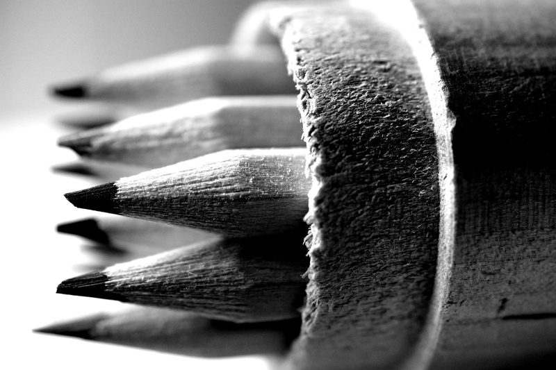 grayscale, focus on foreground, no people, medium group of objects, drawing, day, pattern, art and craft, color, black and white, photography, monochrome