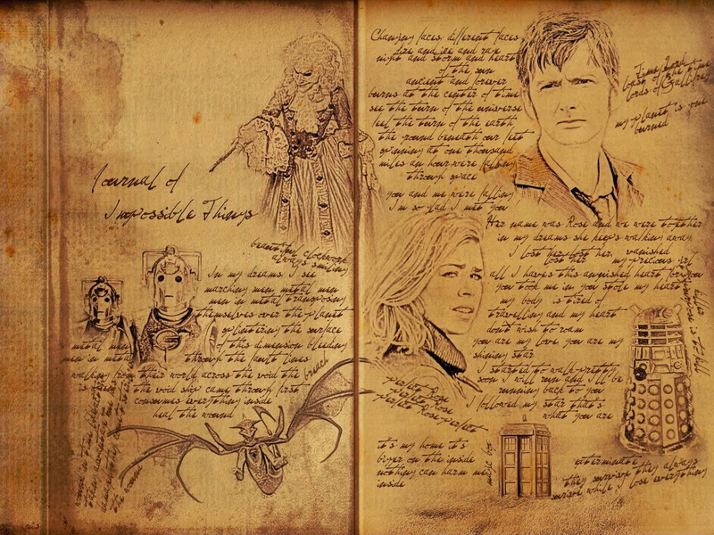 page, retro styled, printed, text, brown, sheet, dirt, no people, stained, communication, the past, dirty, Doctor Who, document, publication, history, book