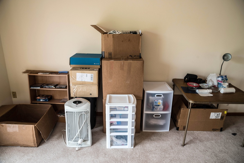 storage, furniture, cardboard Box, container, 5K, no people, box, table, moving, day, public domain, large group of objects, flooring, domestic room, technology