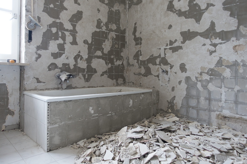 flooring, built structure, domestic bathroom, renovation, concrete, architecture, weathered, damaged, domestic room, indoors, building, house, deterioration