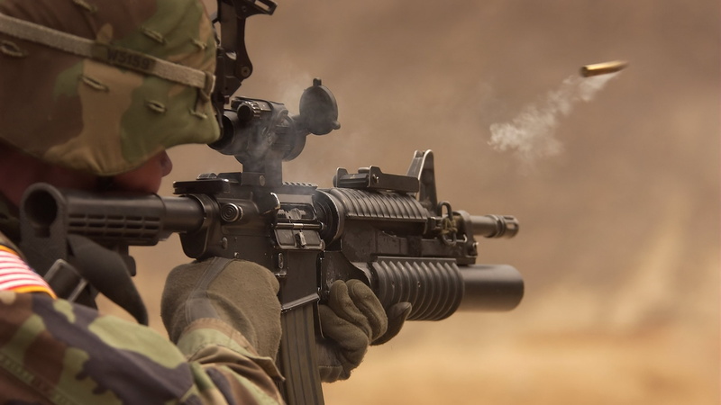 automatic firearm, automatic rifle, male, firearm, 1080P, machine gun, autoloader, weapon, equipment, serviceman, gun, person, rifle, hand, man, worker