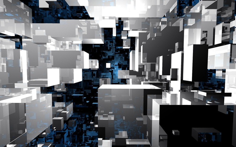 full frame, indoors, built structure, day, no people, 1080P, large group of objects, white and blue, city, architecture, abundance, glass - material, infinity cube
