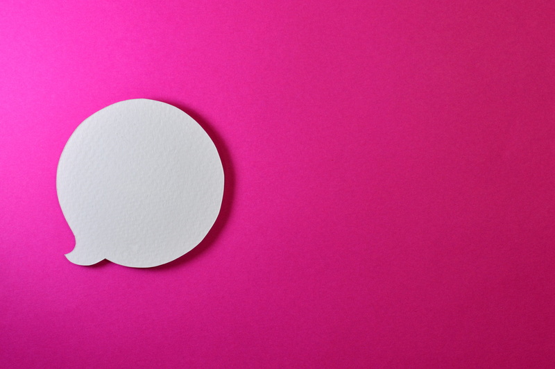 paper, shape, pink color, background, colors, 5K, directly above, bubble, pink, indoors, speech, chat, colored background, card, single object, textured