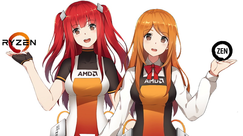 white background, twintails, zen, bowtie, dress, brown eyes, zenka, black gloves, apron, AMD, ryfa, wire, shirt, amd chan, 2K, RYZEN, long hair, Smile
