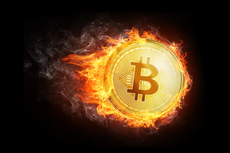 5K, fire, flame, smoke, fon, coin, bitcoin