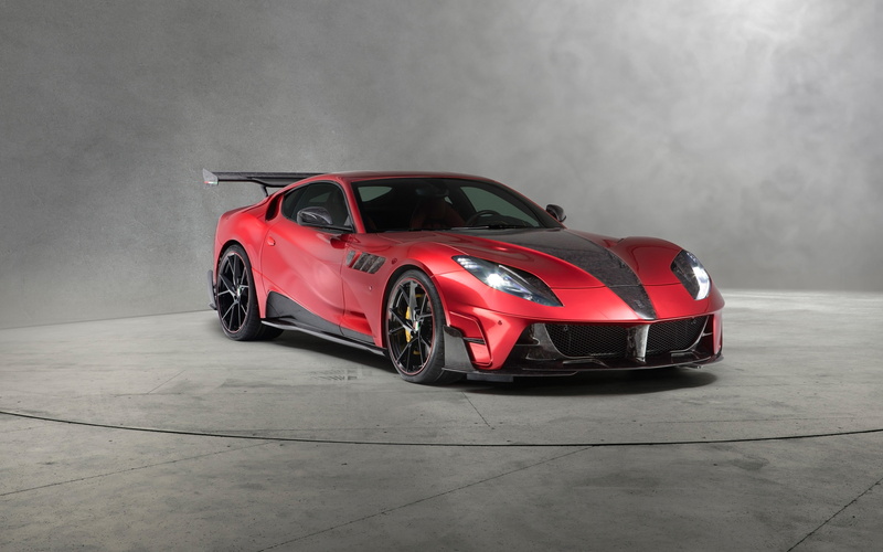 4K, indoors, transportation, wealth, red, 812, smoke - physical structure, superfast, luxury, mansory, land vehicle, gray, convertible, mode of transportation