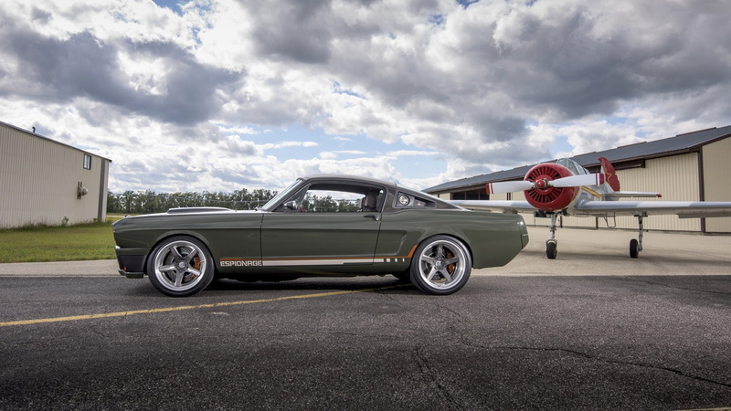 day, 1080P, full length, transportation, desktop, windows, Ringbrothers  65 widebody carbon fiber  Espionage Mustang, built structure, silver colored