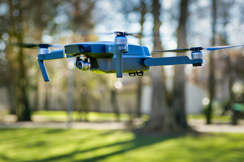 newcomer, espionage, nature, security camera, flying, security, remotely controlled, futuristic, selective focus, land, grass, aircraft, plant, tree, surveillance