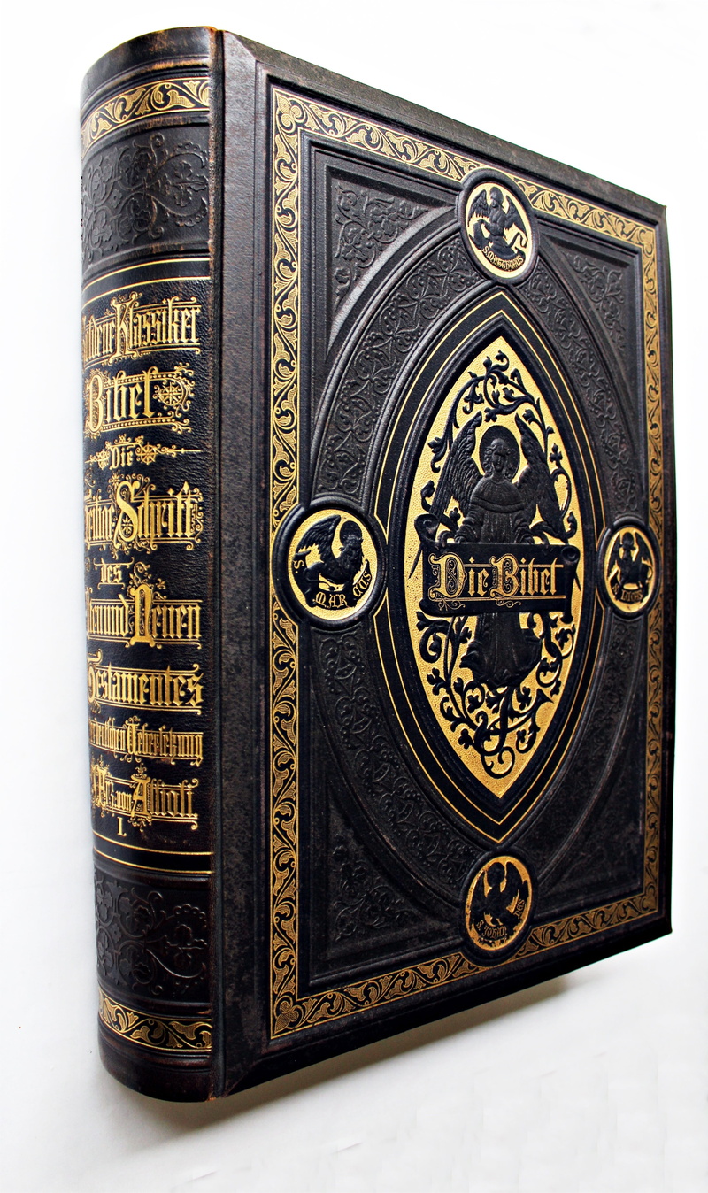 white background, close-up, studio shot, indoors, black, faith, single Object, Bibel, the art of book binding, no people, text, leather-bound, ancient