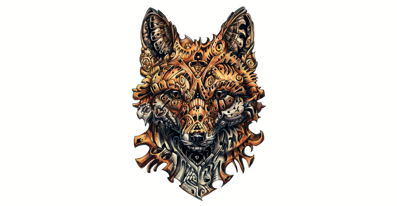design, animal wildlife, creativity, drawing, white background, directly below, cut out, wolf, animal themes, copy space, single object, complicated, ornate